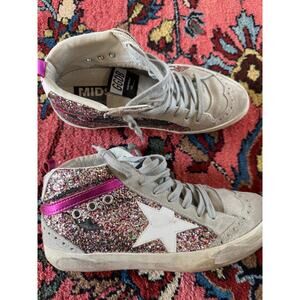 Golden Goose Midstar Superstar Athletic Skateboard 36 Womens Glitter Size 5.5 6